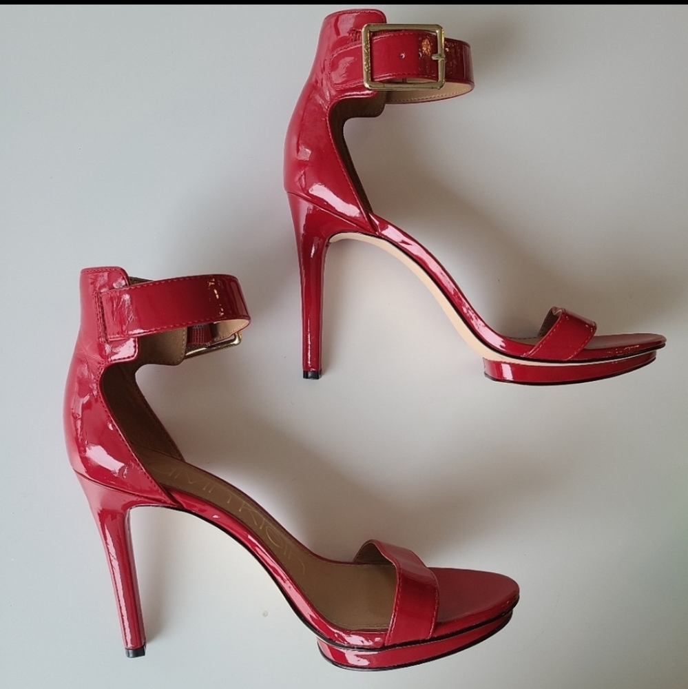 Calvin Klein Vivian Red Patent Ankle Strap…